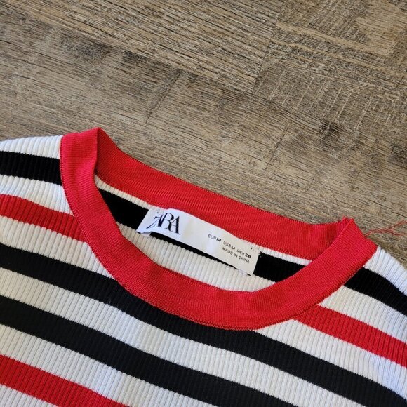ZARA | Long Sleeve Striped Top | Sz. M - Picture 3 of 5